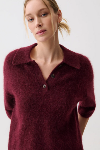 Nadya Alpaca Blend Boxy Polo Sweater