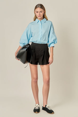 Striped Button Down Shirt Power Blue