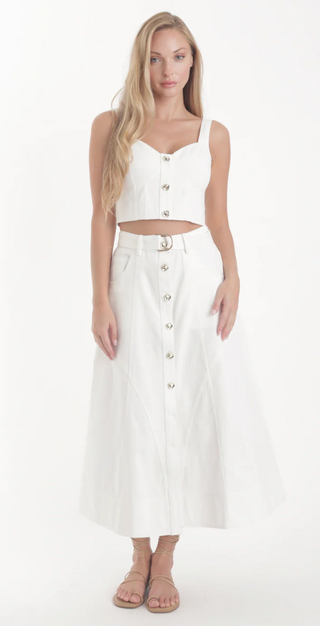 Saro Denim Skirt - White