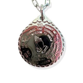 Lord's Prayer Medallion Chain Silver