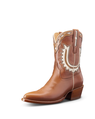 The Jolene Caramel/Bone Cowhide
