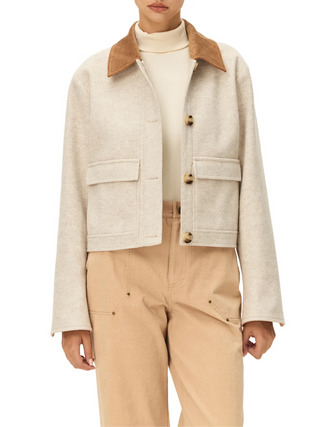 luc corduroy collar short jacket