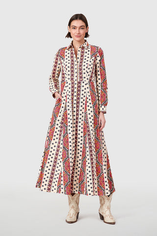 Classic Shirtdress - Crimson Mosaic