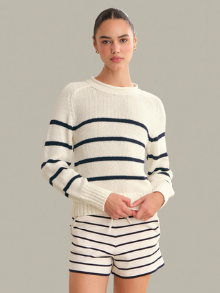 Coral Striped Pullover