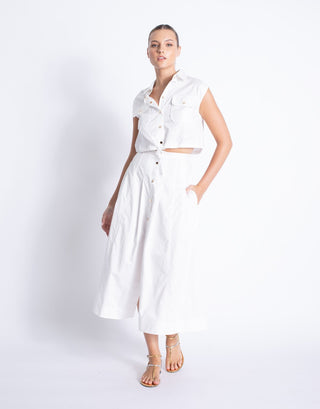 Eden Solid Button Down Skirt