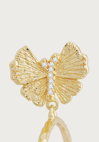 Butterfly with Rose Quartz Drop Earring