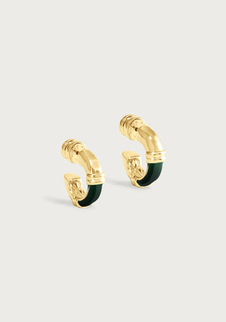Forza Malachite Huggie Hoop Earrings