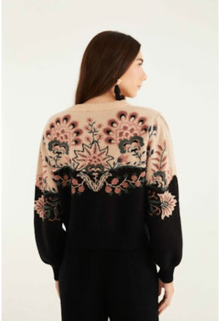 Belle Garden Mixed Knit Cardigan