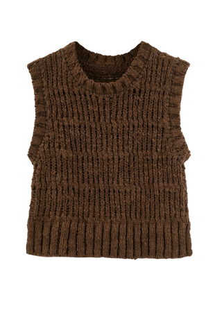 Marin Ladderstitch Vest in Cocoa