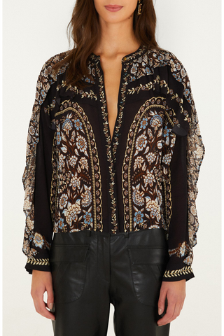 Daniela Black Long Sleeve Top - M