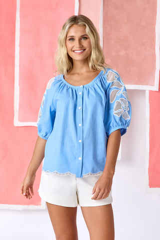 Perrie Top Washed Indigo