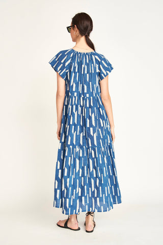 Vienna Maxi Dress in Indigo Rainfall
