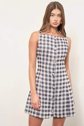 Amanda Dress Navy Gingham