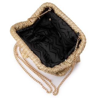 Stevie Pleated Woven Clutch