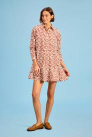 Polly Dress Brick Bloom - S