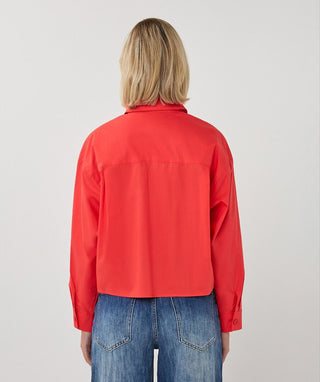 Blouse Cropped Folded Cuff