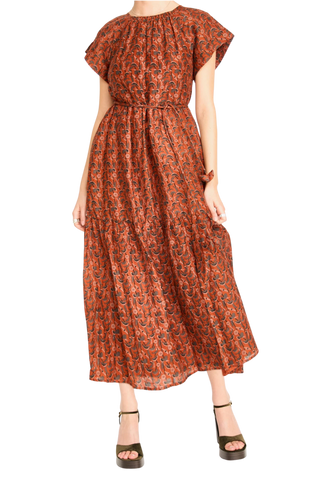 Vienna Dress in Amber Cattail