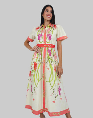 Chelsea  Shirtdress Hyacinth Ivory