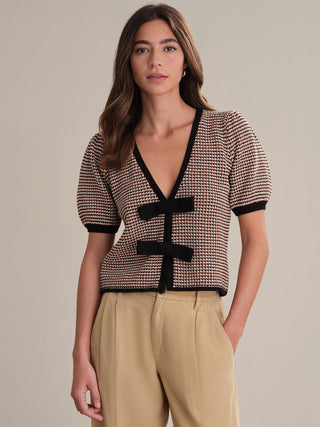 Elaine Puff Sleeve Bow Cardi