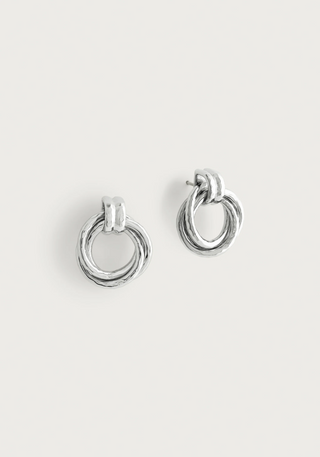 Neptune Triple Ring Earrings - Silver