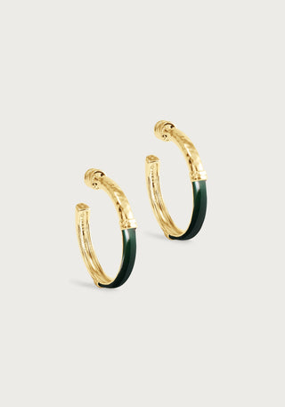 Forza Malachite Medium Hoop Earrings