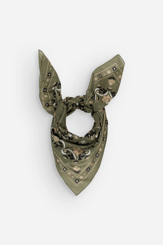 Cotton Scarf Far Secret Garden Olive