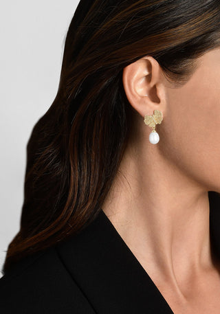 Butterfly with Pearl Drop Earring