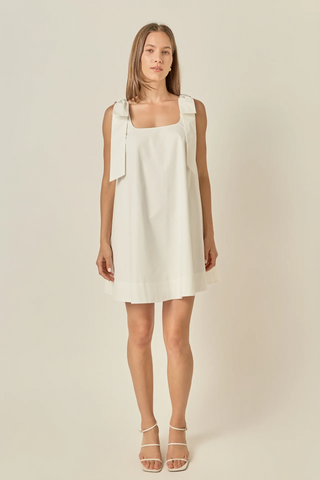 Bow Sleeveless Mini Dress