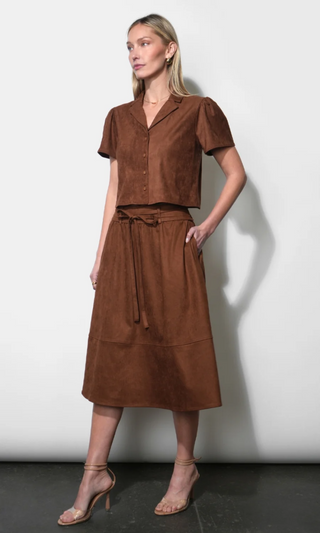 Wren Suede Midi Skirt