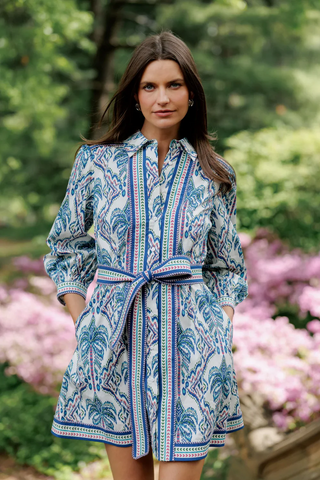 Vesey Dress Ivory Blue