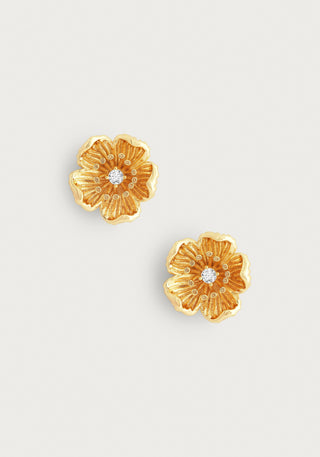 Wildflowers Gold Stud Earrings
