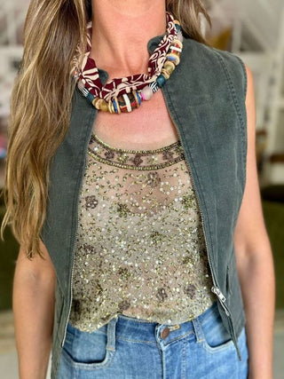 Beaded Bandana Necklace