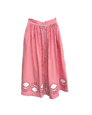 Collette Midi Skirt Red Stripe