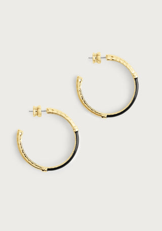 Forza Black  Medium Hoop Earrings