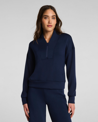 Shawl Collar Half Zip Navy