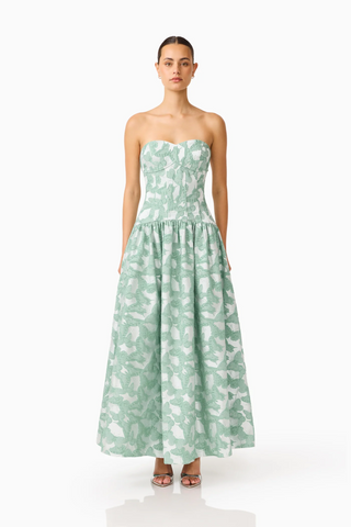 Lisette Strapless Gown in Seagreen
