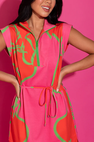 Leigh Dress Fuschia Outline
