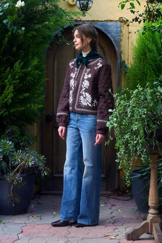 Floral Embroidered Quilted Jacket