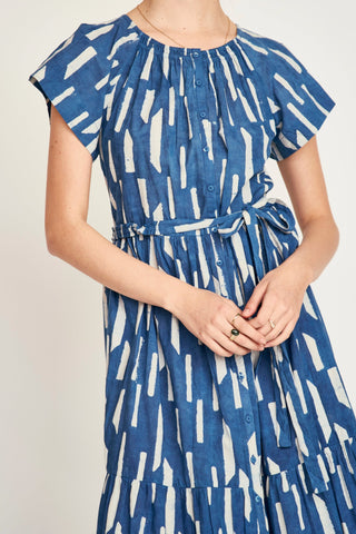 Vienna Maxi Dress in Indigo Rainfall