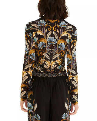 Snake Garden Black Jersey Blouse