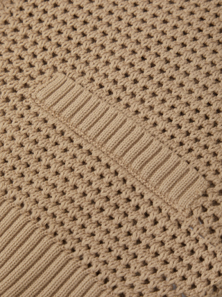Marie Pocket Front Crew Neck Cardigan Chanterelle