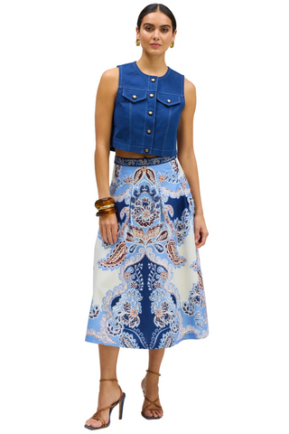 Mabel Skirt Azure Paisley