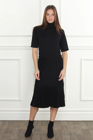 Elbow Sleeve Turtleneck Sweater Black