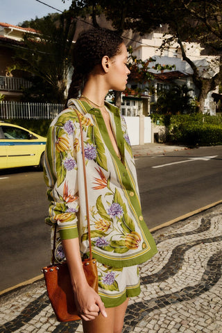 Tropical Scarf Sand Shirt