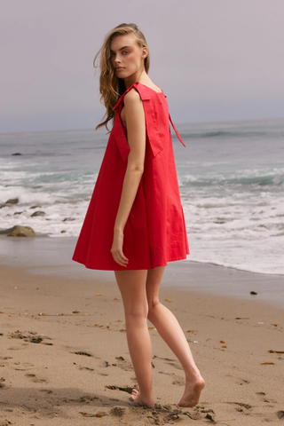 Bow Sleeveless Mini Dress