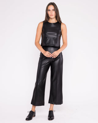 Vegan Leather Straight Leg Pant : Cropped