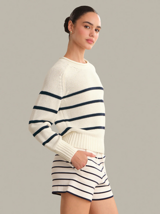 Coral Striped Pullover