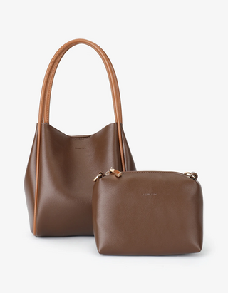 Hollace Mini Tote Contrast Piping Es/Brown
