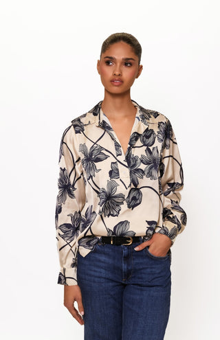 Rian Top - Oyster Two Tone Vining