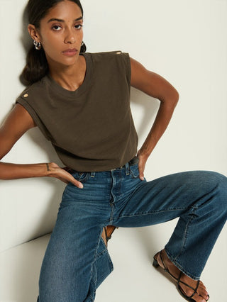 Marina Muscle Tee W/ Shoulder - Espresso